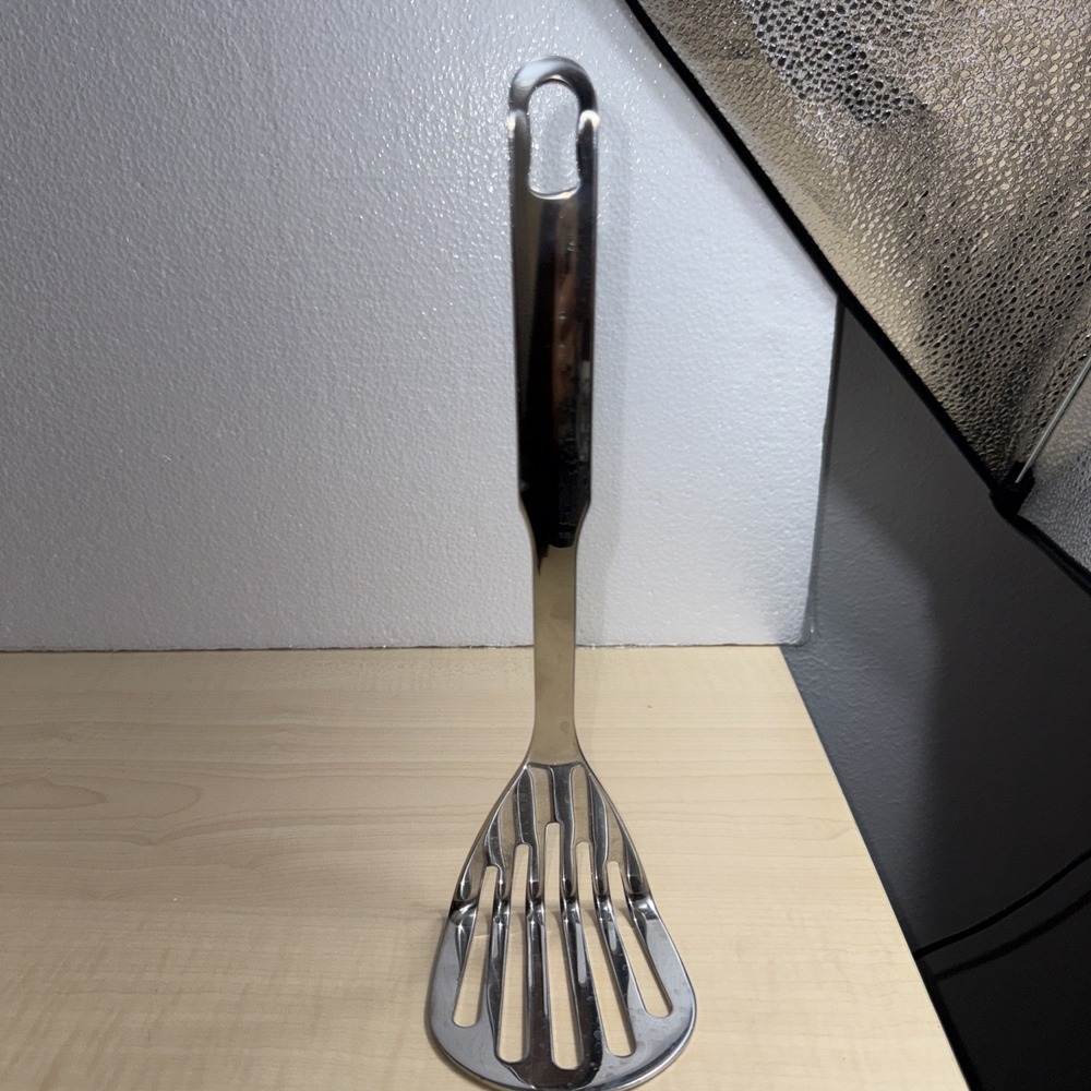 INOX Edelstahl Rost Frei 18/8 Heavy Stainless Slotted Angled‎ Spatula/Masher